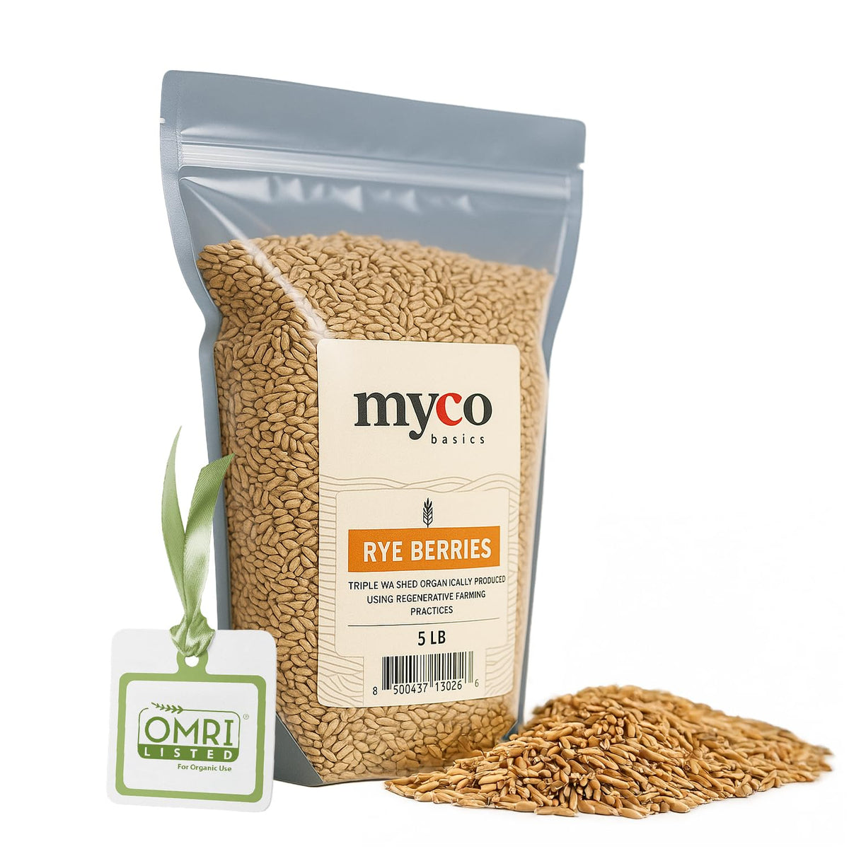 Bulk Rye Berries 10 lb | Organic, Triple-Washed, Non-GMO | Mycology Basics