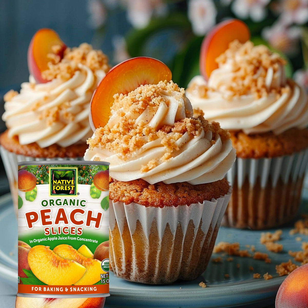 Native Forest Organic Peach Slices – Canned in Natural Juice, 15 oz (Pack of 6)