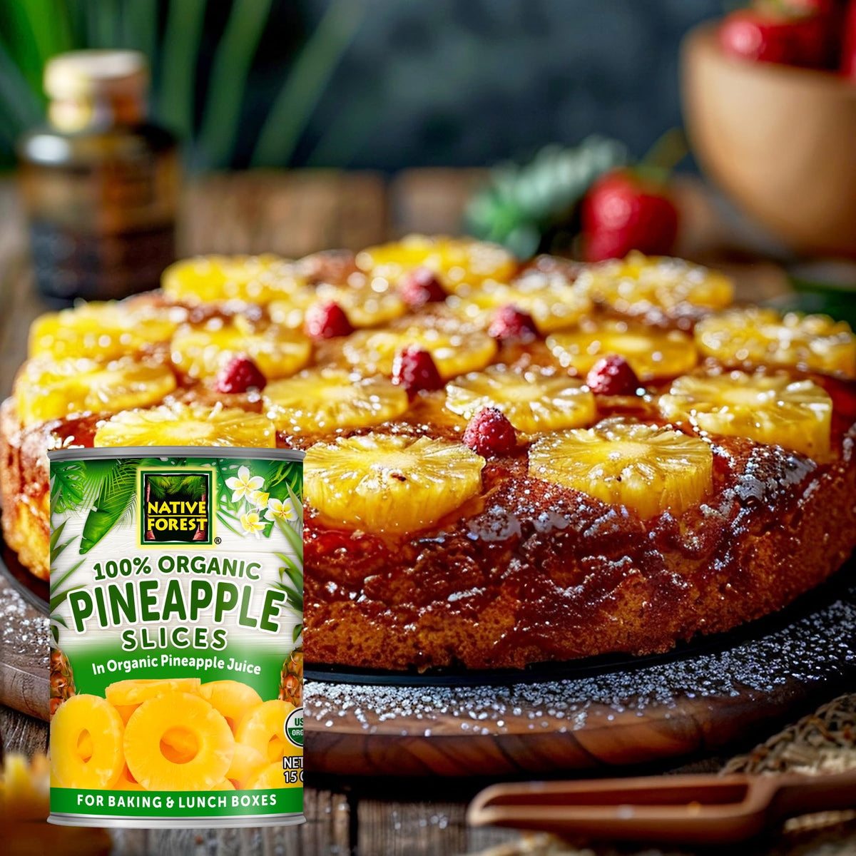 Native Forest Organic Pineapple Slices – Canned Pineapple in Own Juice, No Sugar Added (6 Pack)