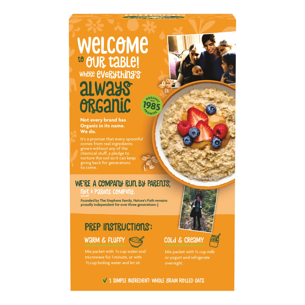 Nature's Path Organic Original Instant Oatmeal – 14 oz (Pack of 6) | Non-GMO