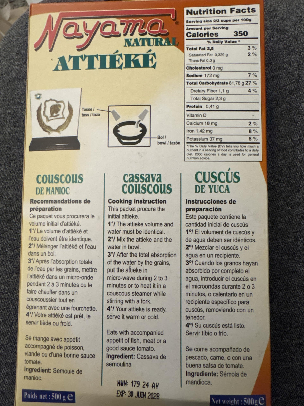 Nayama Attieke Cassava Couscous – Gluten-Free 4x300g Pack