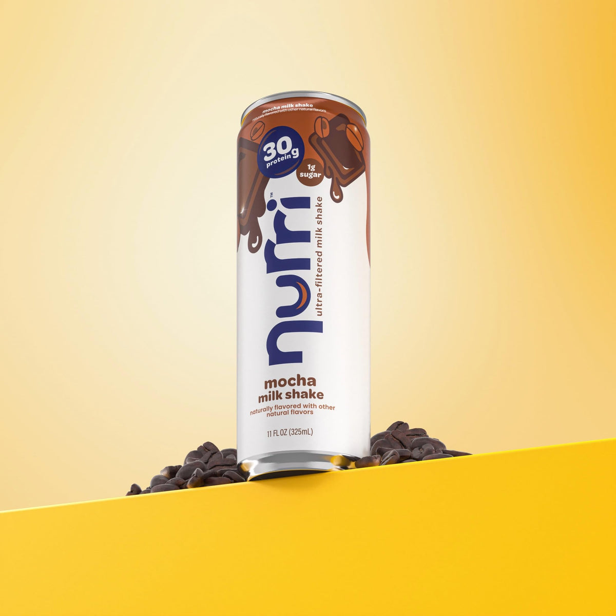 Nurri Mocha Protein Shake – Ultra-Filtered Lactose-Free Milk, 80mg Caffeine, 30g Protein, 150 Calories, 11 oz Can, 10-Pack