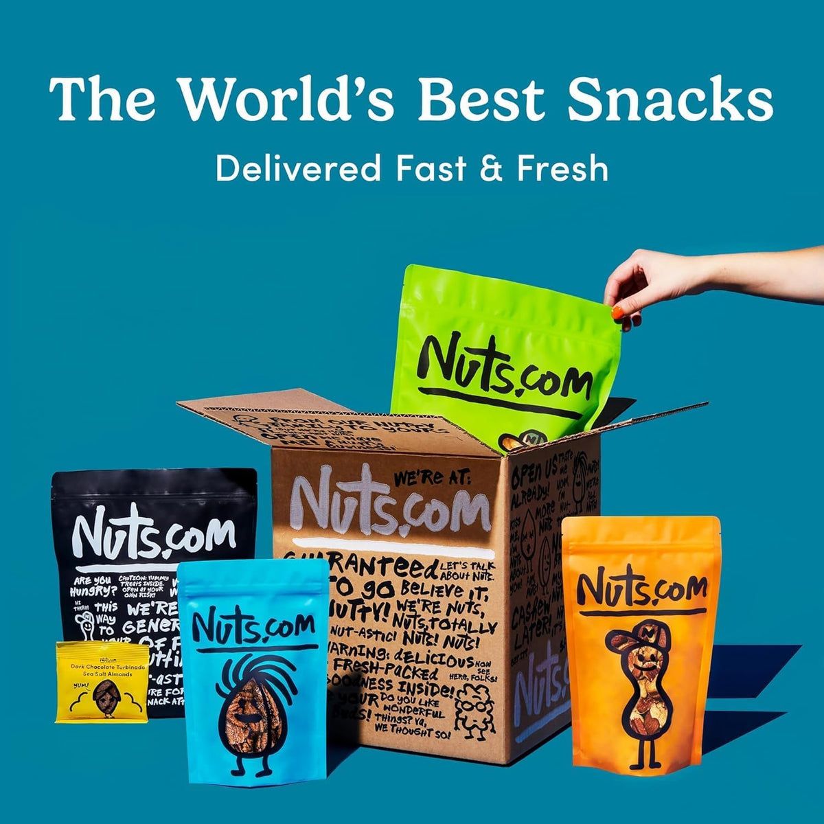Nuts.com Roasted Mixed Nuts (50% Less Salt) – 24 Single-Serve Packs | Gluten-Free, Kosher, No Peanuts