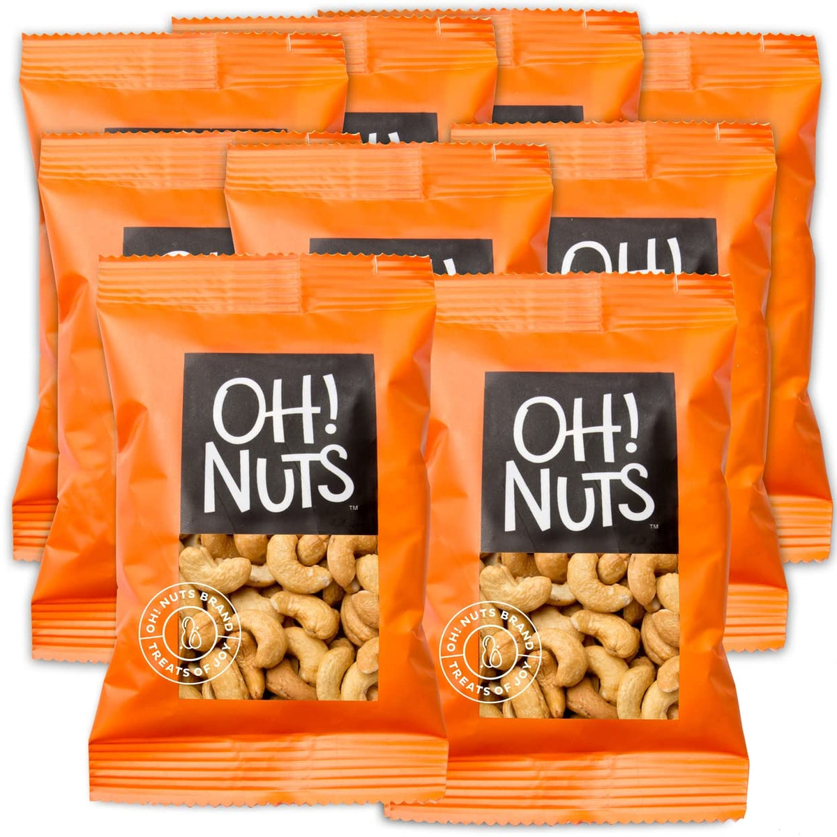 Oh! Nuts Roasted Unsalted Cashews Snack Packs | 12-Pack Grab & Go