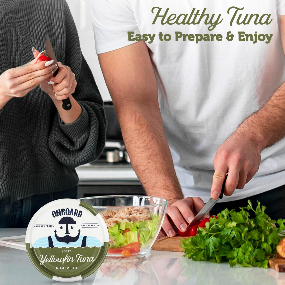 ONBOARD Premium Yellowfin Tuna in Olive Oil – 12-Pack, Sustainably Wild-Caught, Gluten-Free, 24g Protein