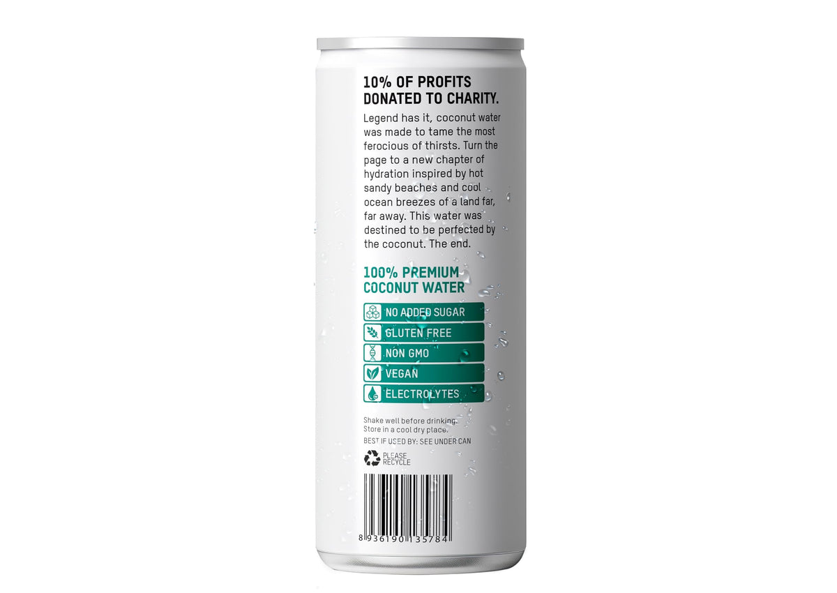 Once Upon a Coconut Premium Coconut Water – Low Calorie Hydration, Electrolytes, 12-Pack