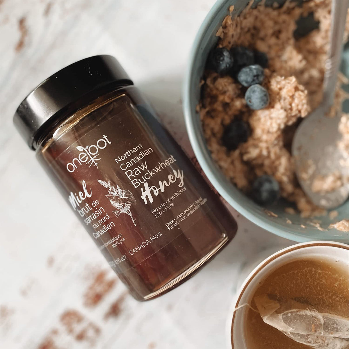 OneRoot Raw Buckwheat Honey – 500g, Unheated & Unfiltered, Dark, Nutrient-Rich Natural Sweetener
