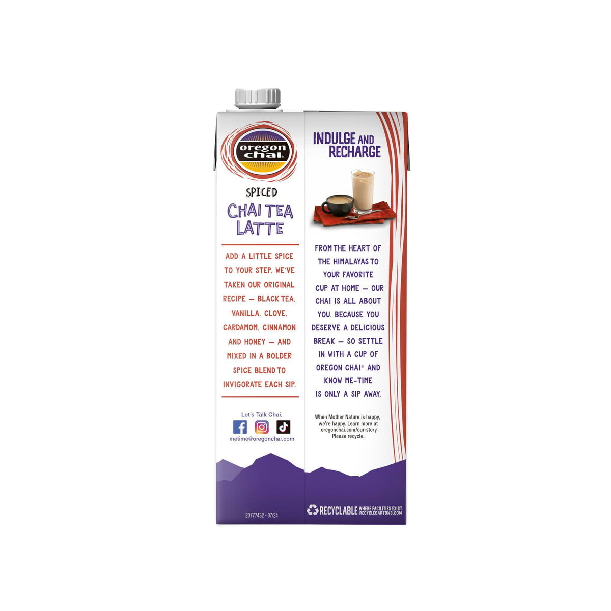 Oregon Chai Organic Spiced Chai Concentrate – 32 Fl Oz (Pack of 6)