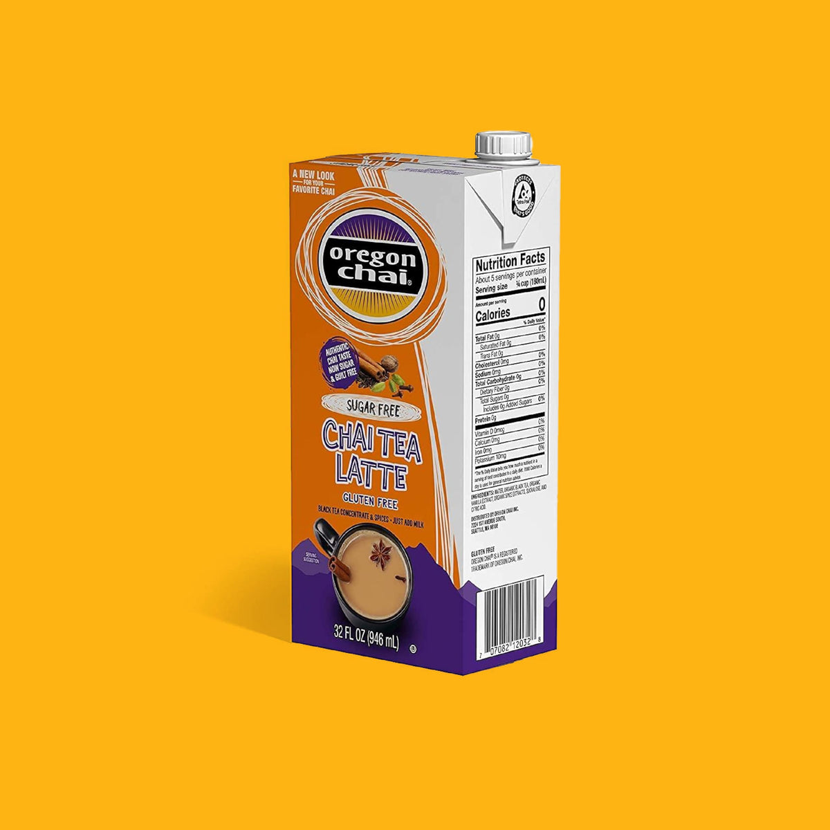Oregon Chai Sugar Free Chai Concentrate – 32 fl oz (Pack of 6)