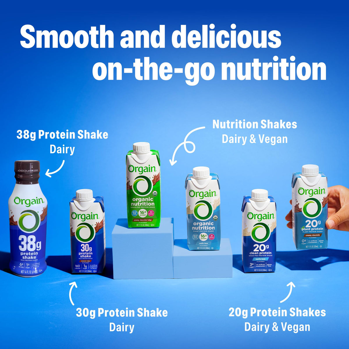 Orgain Clean Protein Shake Vanilla Bean – Grass-Fed Dairy, 20g Protein, Ready to Drink