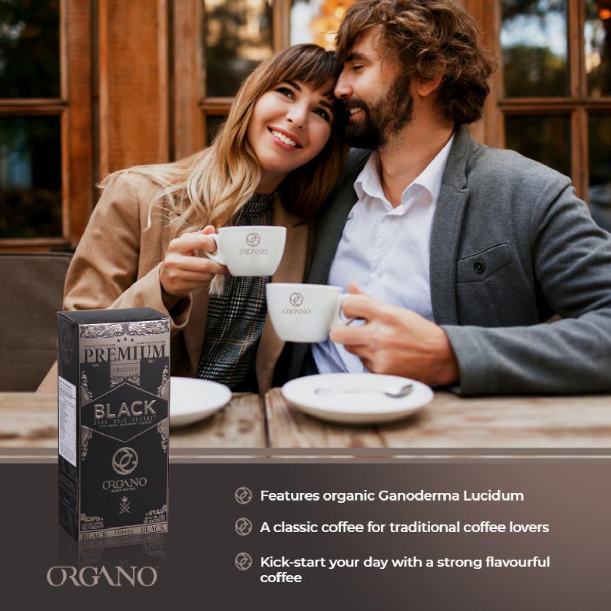 ORGANO Gourmet Black Coffee with Organic Ganoderma Lucidum – 2 Boxes, 60 Sachets