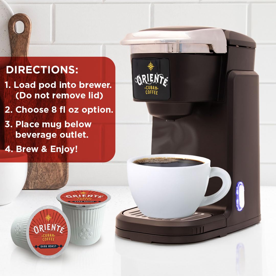 Oriente Dark Roast Coffee Pods – 50 ct, 100% Arabica, Keurig Compatible