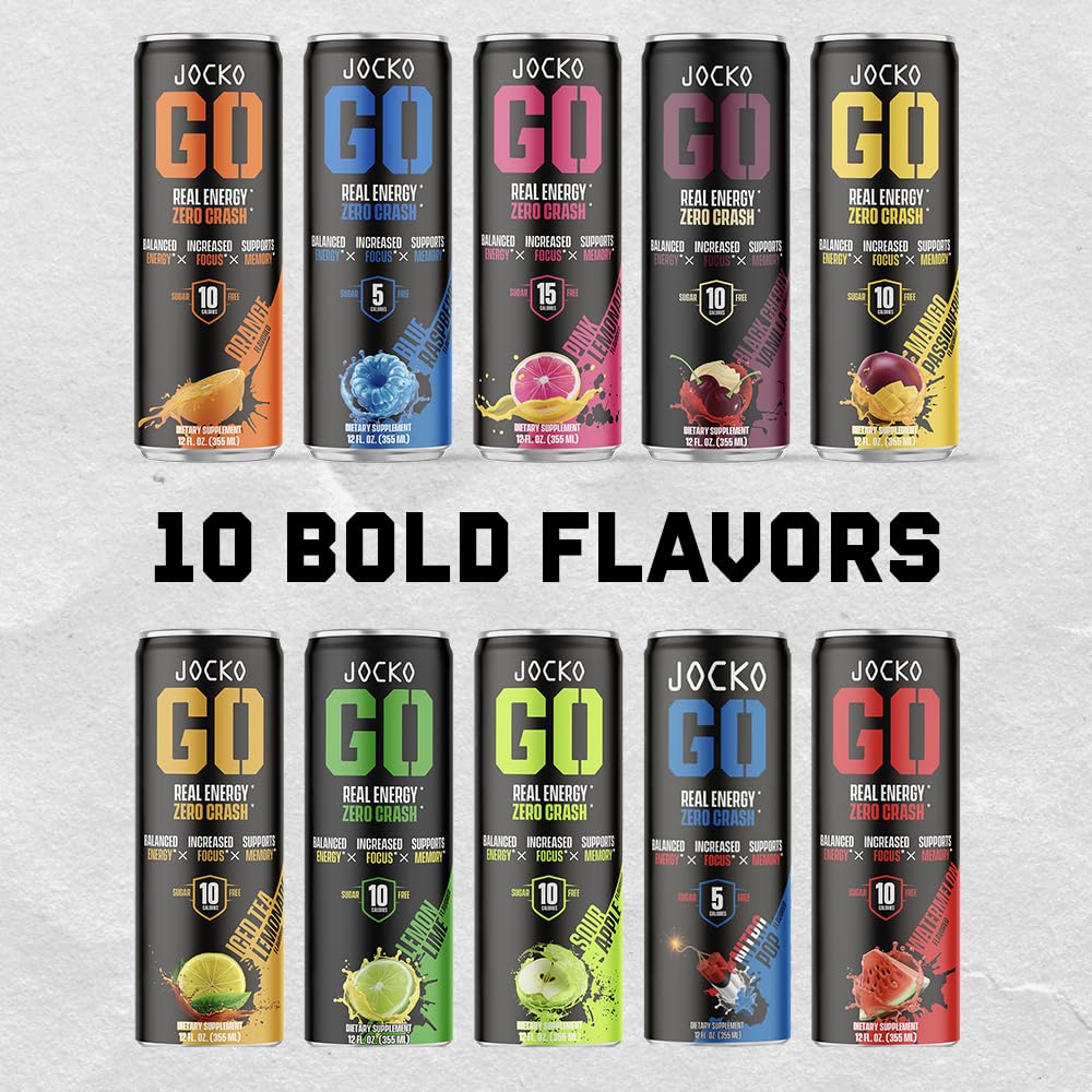 Origin Jocko GO Energy Drink – Lemon Lime, Sugar Free, Keto, 12 Pack