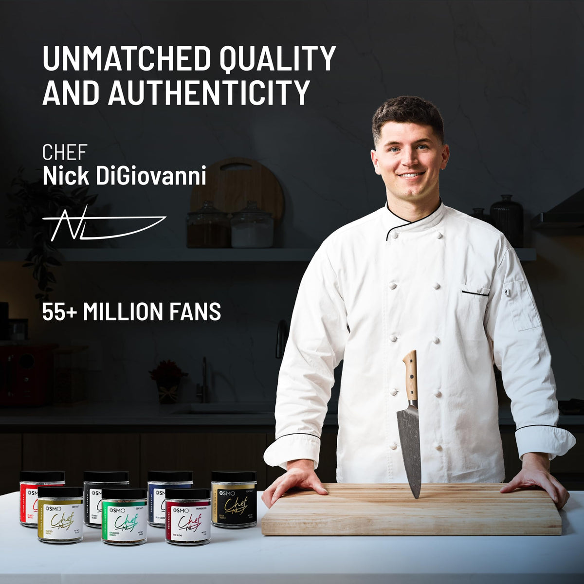 Osmo Seasoning Bundle by Chef Nick DiGiovanni – Premium Gourmet Pack for Chicken, Steak, Fish & Vegetables (Pack of 4)
