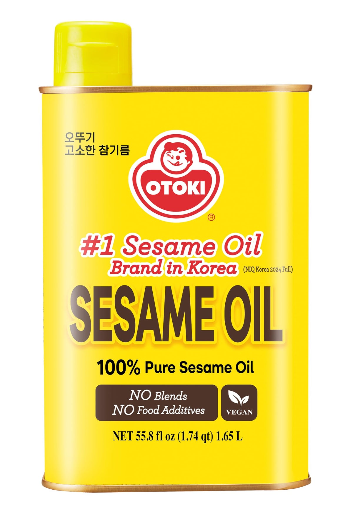OTOKI 100% Pure Roasted Sesame Oil 1650ml – Authentic Korean Toasted Sesame Oil for Bibimbap, Stir-Fry & Marinades