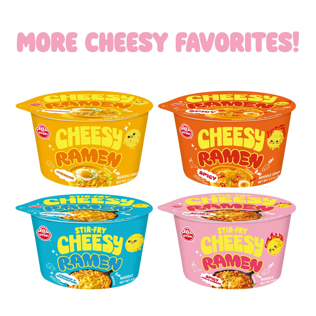 OTOKI Cheesy Stir-Fry Ramen Bowl – Spicy Chili & Cheddar, 6-Pack