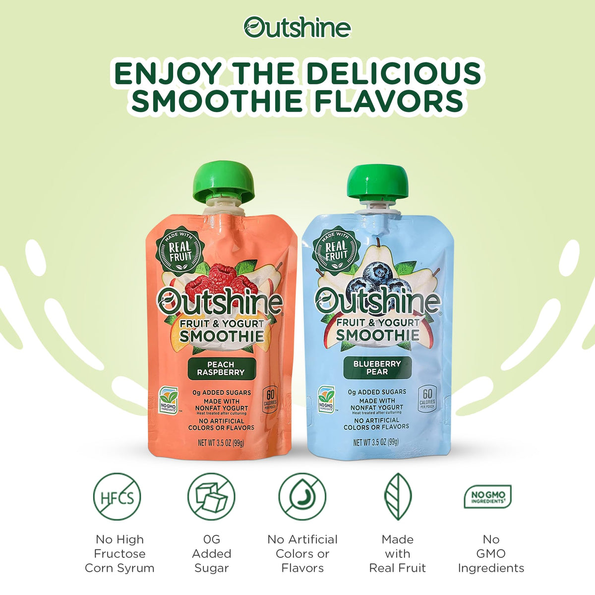 Outshine Fruit & Yogurt Smoothie Pouches – 24 Count Variety Pack