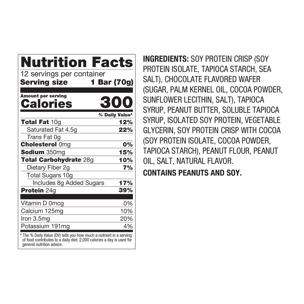 PBfit Peanut Butter Chocolate Protein Bars – 24g Plant-Based Protein, Gluten Free, 12-Pack