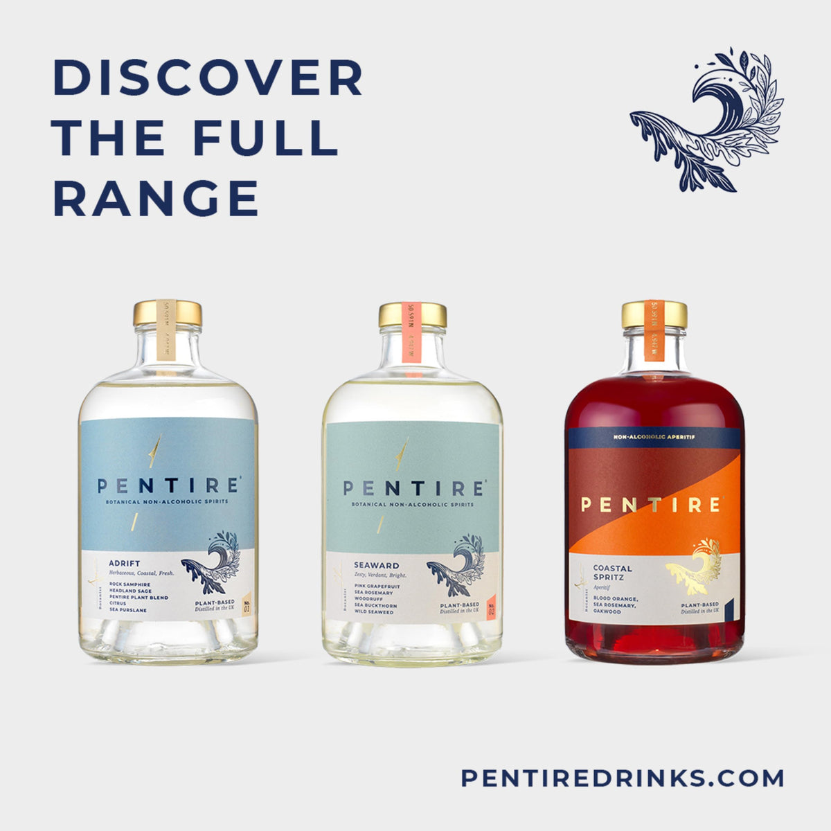 Pentire Adrift 70cl – Botanical Alcohol-Free Spirit | No Added Sugar | Vegan