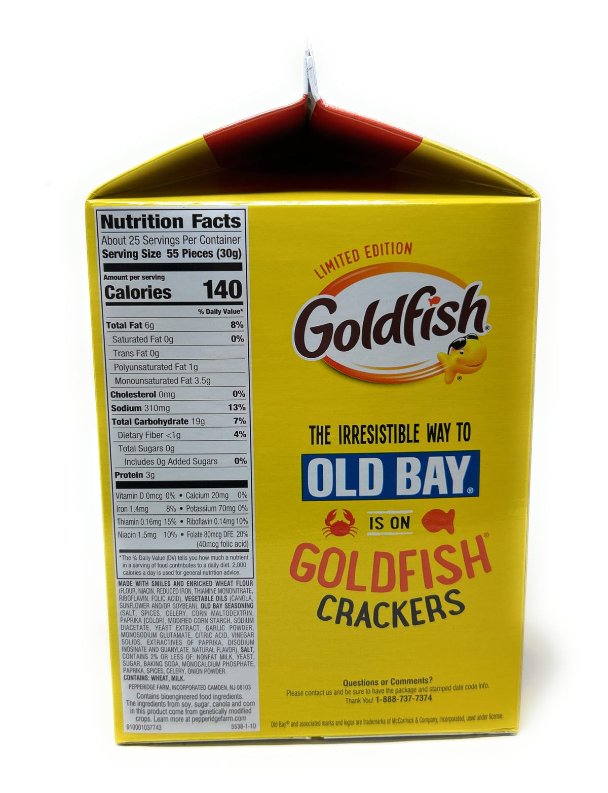 Pepperidge Farm Goldfish Crackers Old Bay Seasoned – 27.3 oz Carton