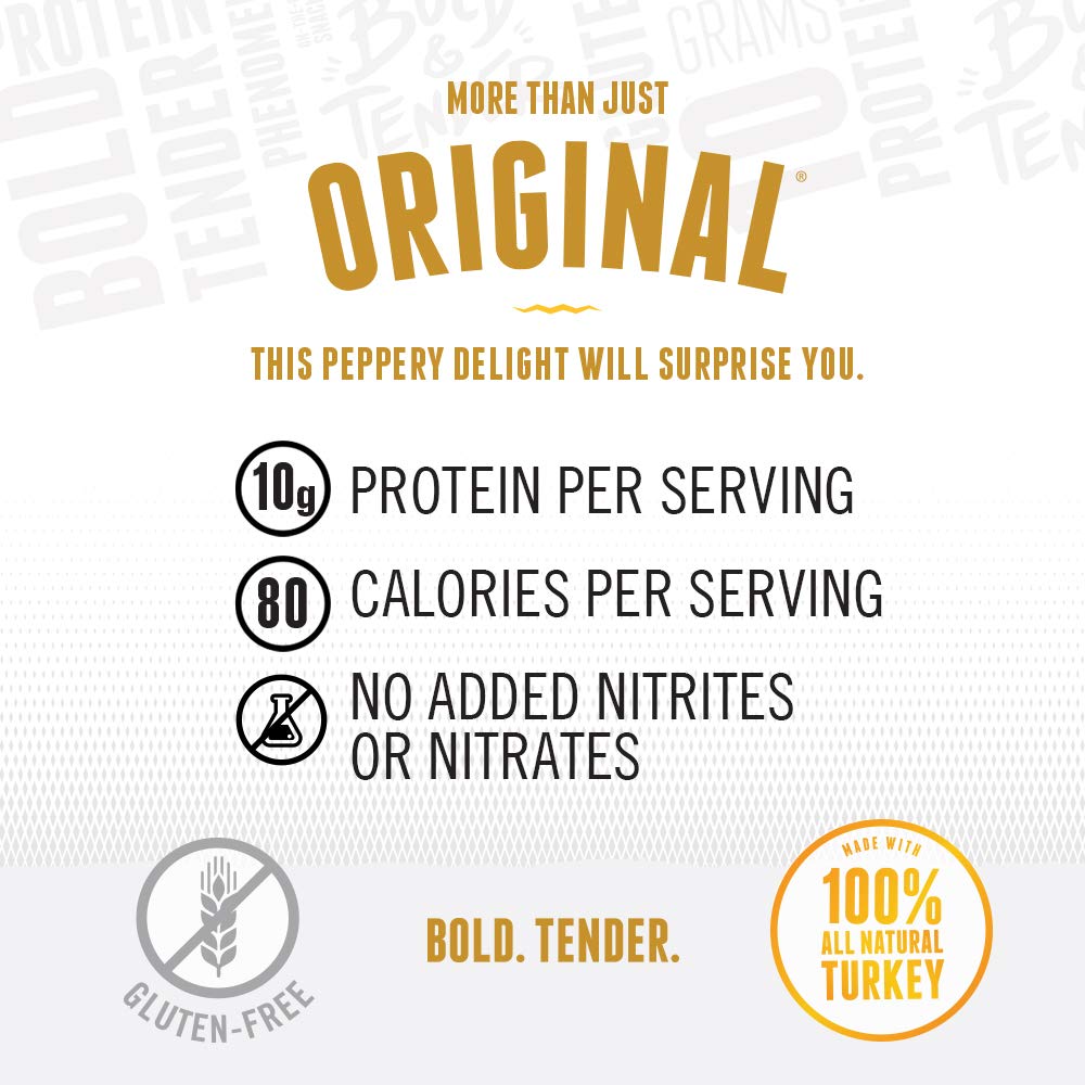 Perky Jerky Original Turkey Jerky 14oz – Low Sodium, 10g Protein, Handcrafted, USA-Sourced