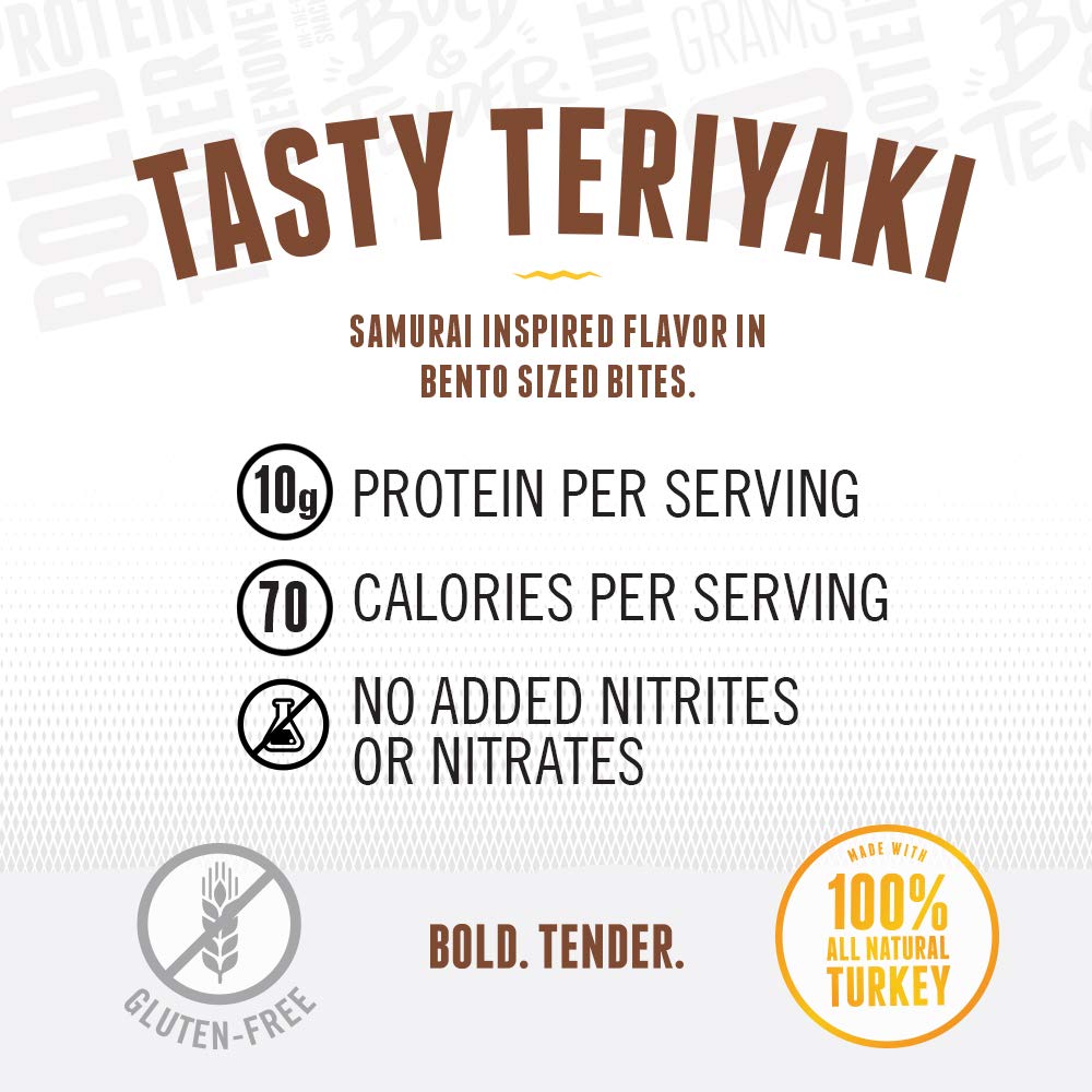 Perky Jerky Teriyaki Turkey Jerky 14oz – Low Sodium, 10g Protein, Low Fat, 100% U.S.-Sourced