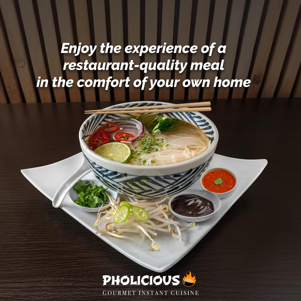PhoLicious Instant Beef Pho – Quick Microwave Vietnamese Noodle Soup Kit (Beef, 4 Pack)