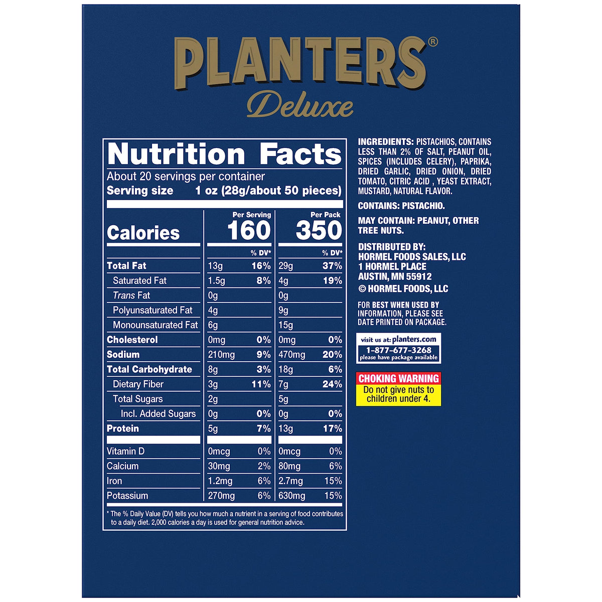 PLANTERS Spicy Cajun Pistachio Kernels – 2.25 oz Pack of 10