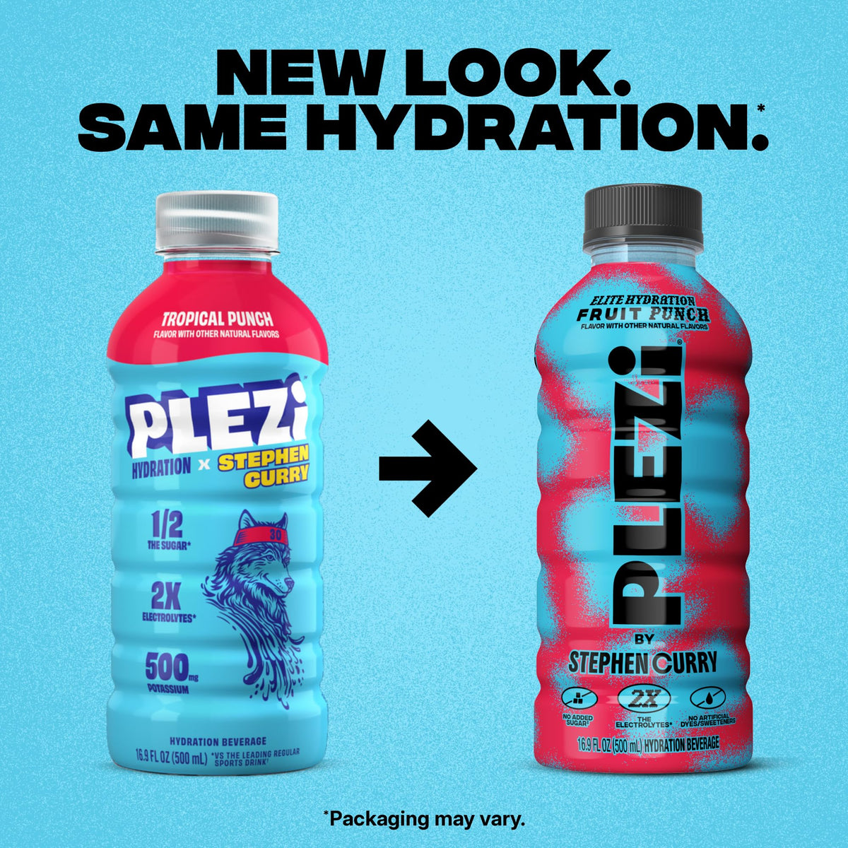 Plezi Hydration Fruit Punch – Real-Juice Electrolyte Drink, 2x Electrolytes, 560mg Potassium, 16.9 oz, 12 Pack