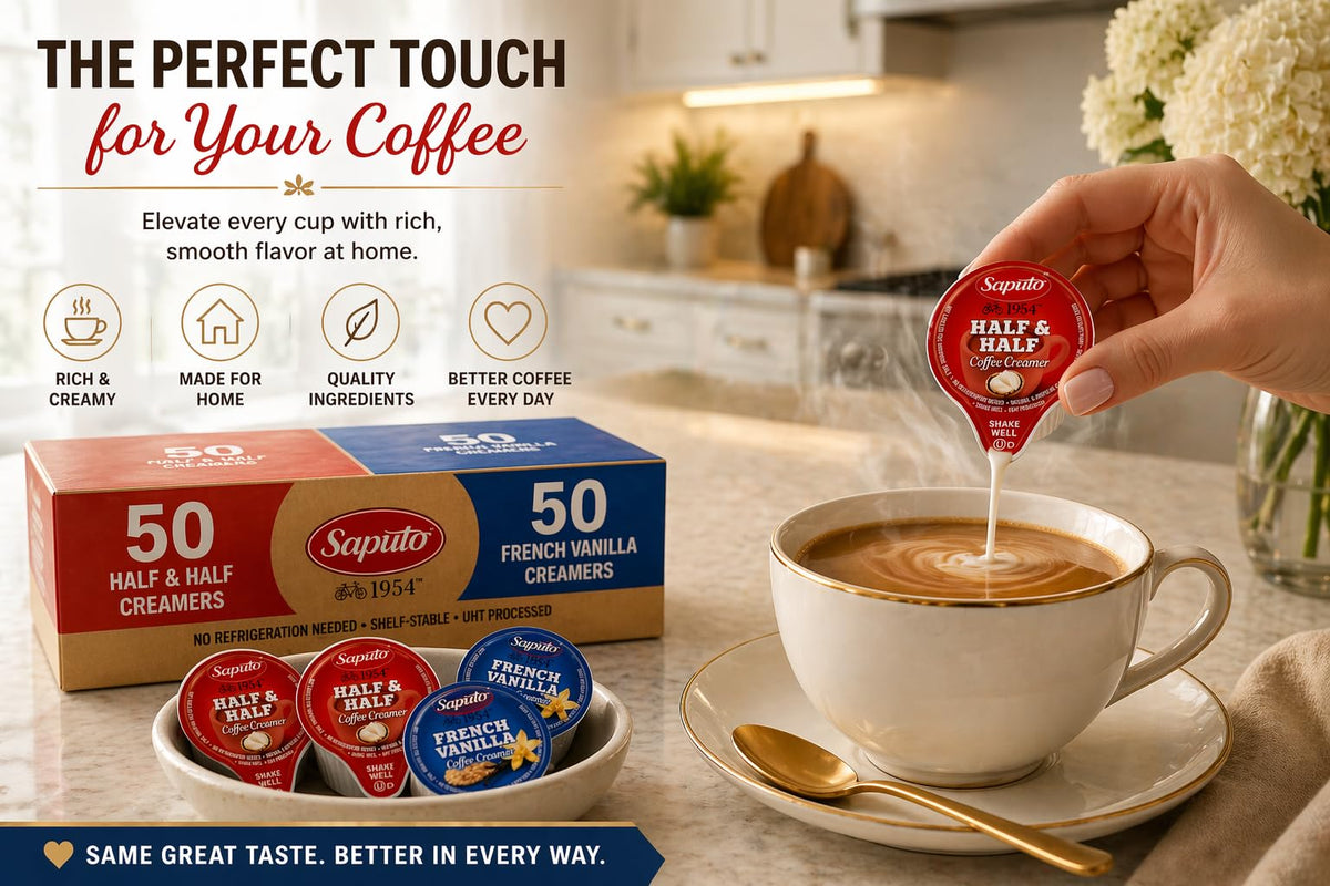 POGALIGHT Coffee Creamers Variety Pack – 100 Single-Serve Cups, Original Half & Half & French Vanilla, Shelf-Stable