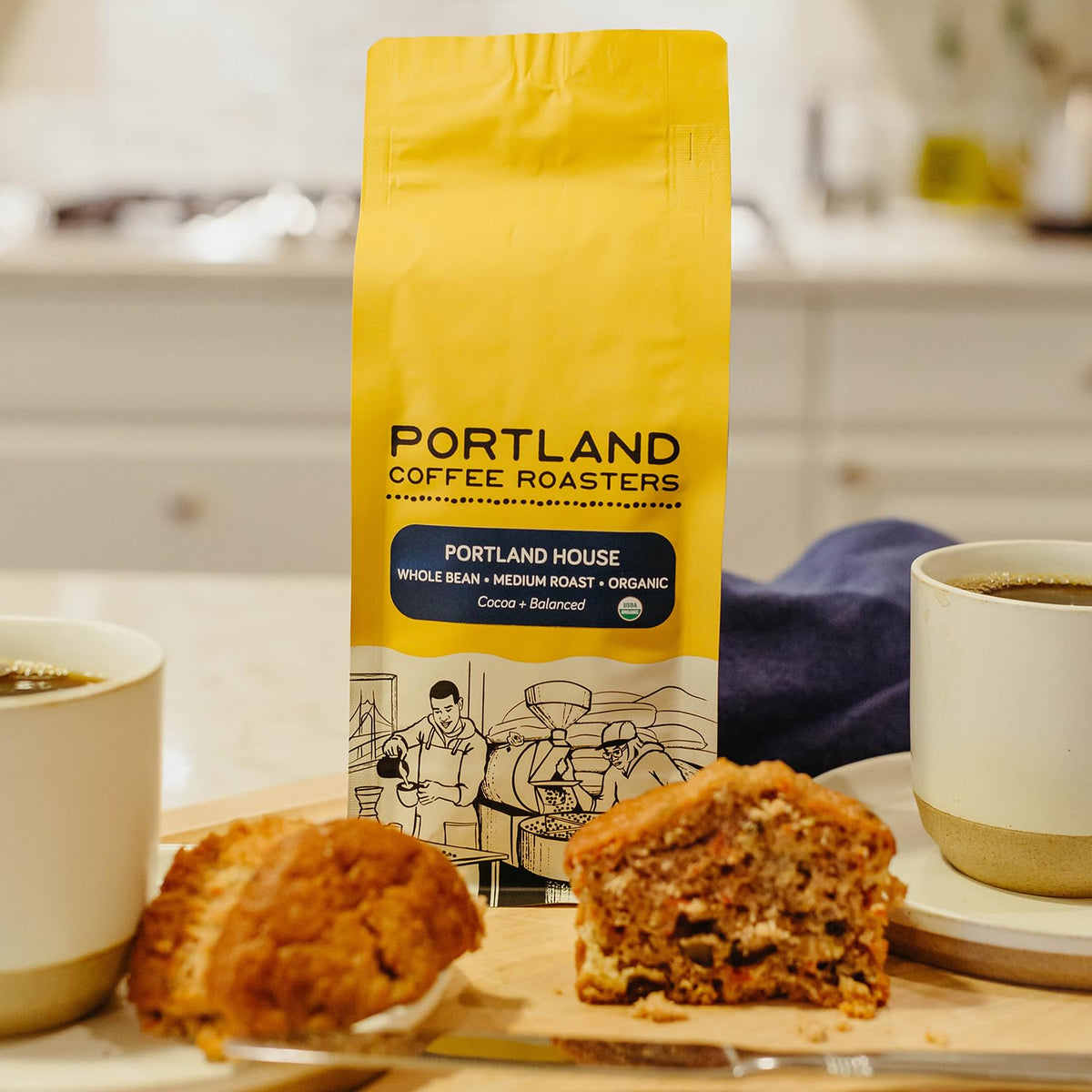 Portland House Organic Whole Bean Coffee – Medium Roast, 32 oz | Portland Roasting