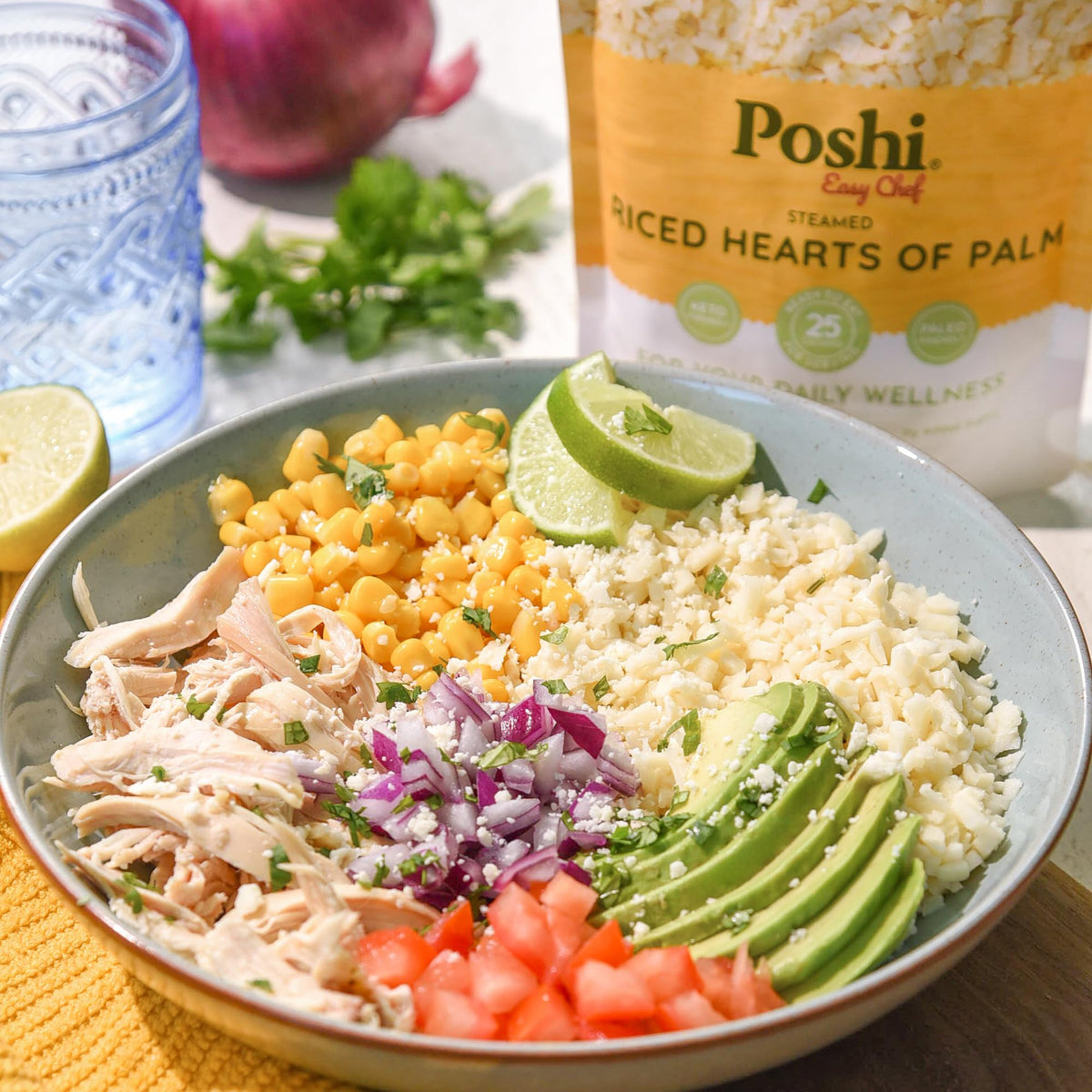 POSHI Riced Vegetables Variety Pack – Ready-to-Eat, Low-Carb, Gluten-Free (7oz, 6 Pack)