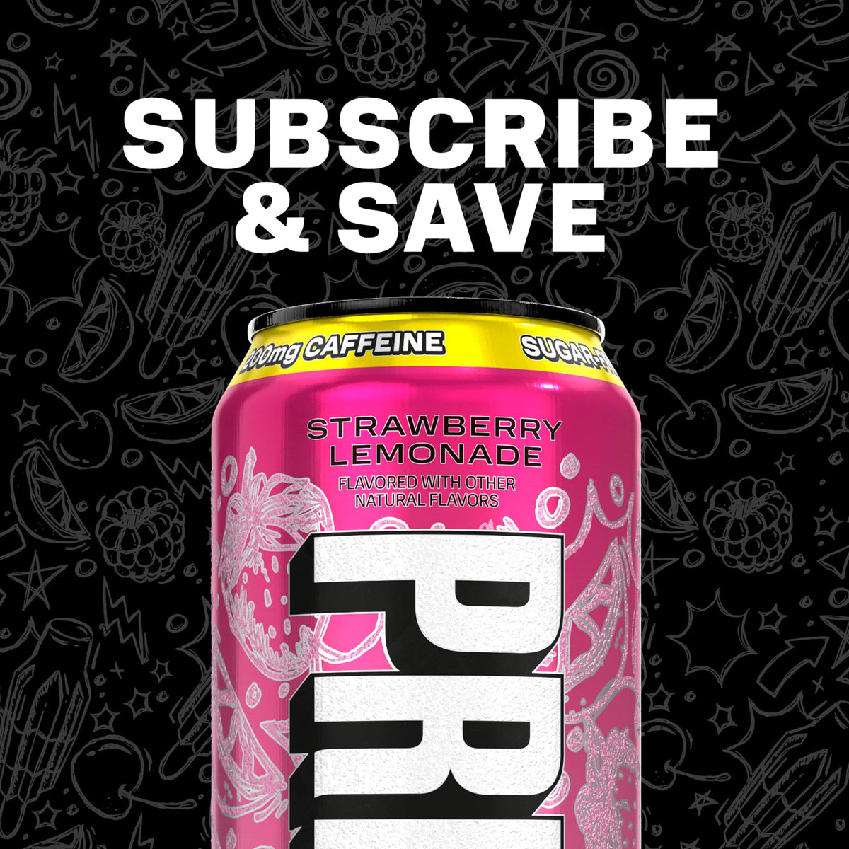 PRIME Energy Strawberry Lemonade — Sugar Free, 200 mg Caffeine
