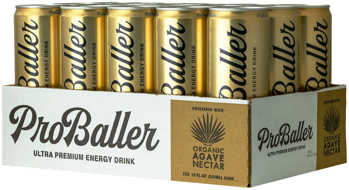 ProBaller Clean Energy Drink – Athlete-Grade Focus & Performance, Agave-Sweetened Citrus, NSF Certified for Sport (15 Pack)
