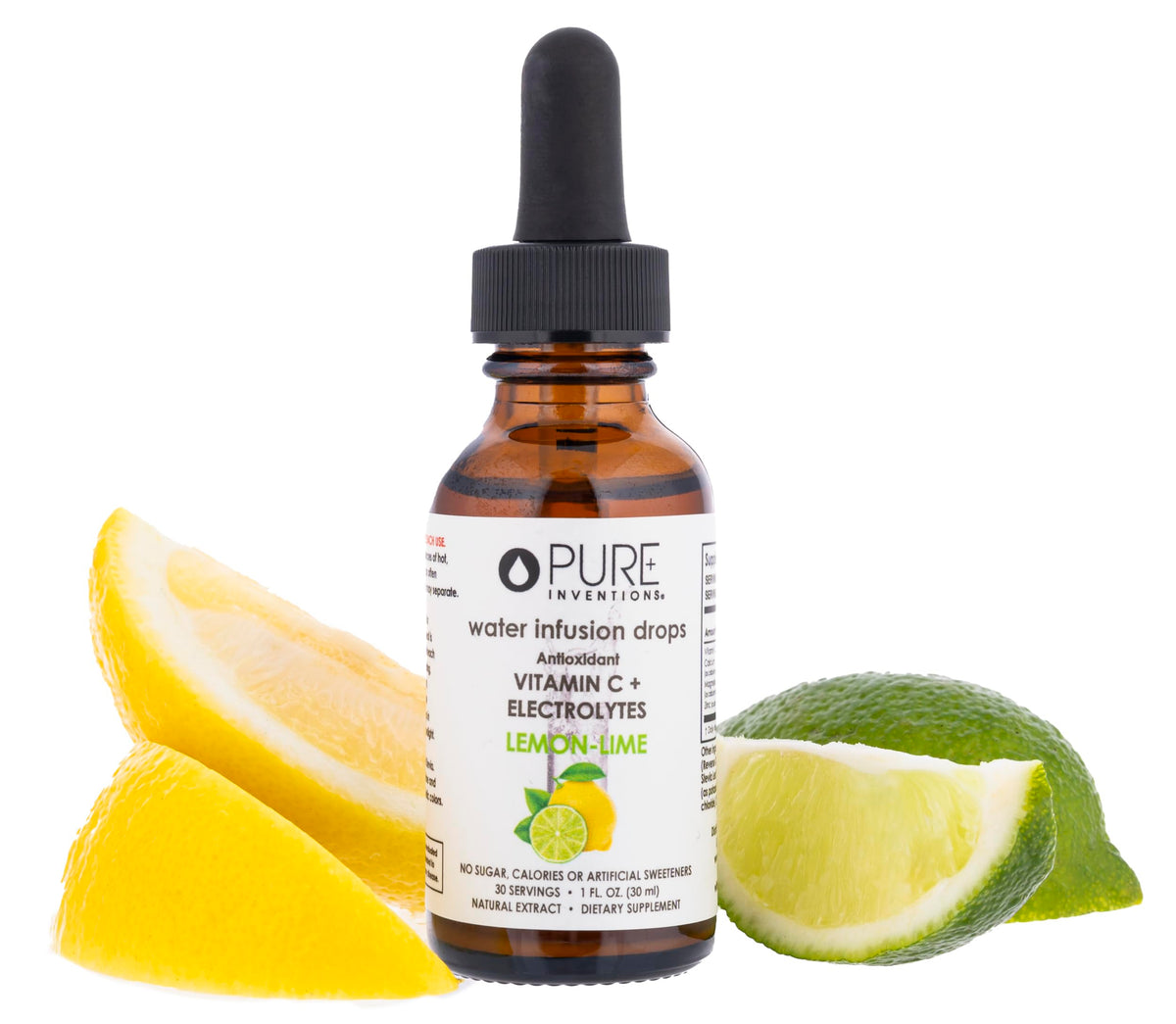 Pure Inventions - Water Enhancer Drops | Sugar-Free Electrolyte Drops with Vitamin C | Lemon Lime | 30 Servings
