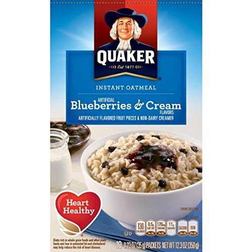 Quaker Blueberries and Cream Instant Oatmeal – Pack of 2 | Quick, Tasty Breakfast Cereal