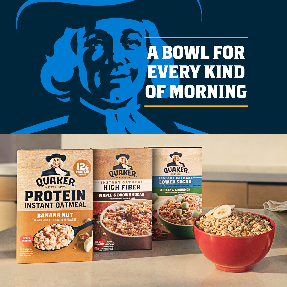 Quaker Steel Cut Quick Oatmeal, Brown Sugar & Cinnamon, 3-Minute Oats, 48 Servings (Six 8-Count Boxes)