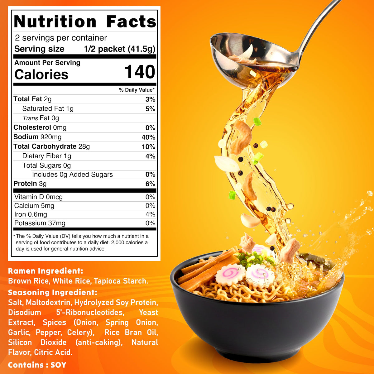 Real Naturals BAMI Gluten Free Ramen Noodles – Chicken Flavor, Vegan, Low Sodium, 6 Pack