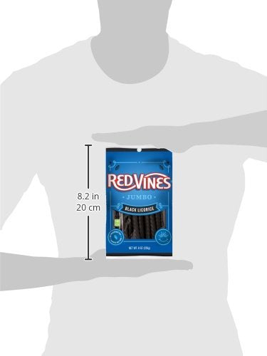 Red Vines Black Jumbo Licorice Twists 8oz Bag (12 Pack) – Fat-Free, Preservative-Free, Kosher
