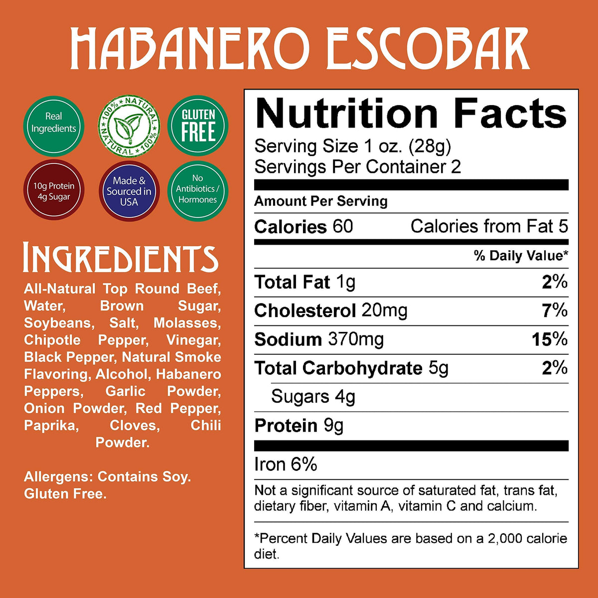 Righteous Felon Beef Jerky - Habanero Escobar | All-Natural, High-Protein Snack (3x2oz)