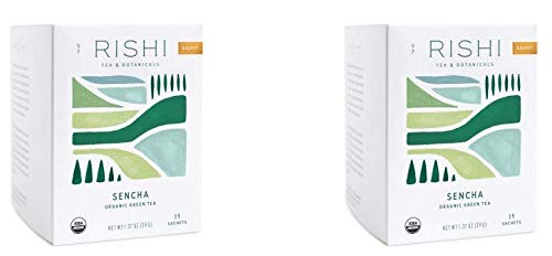 Rishi Tea Sencha Organic Green Tea – 15 Sachets (Pack of 2) | USDA Organic, Non-GMO, Gluten-Free
