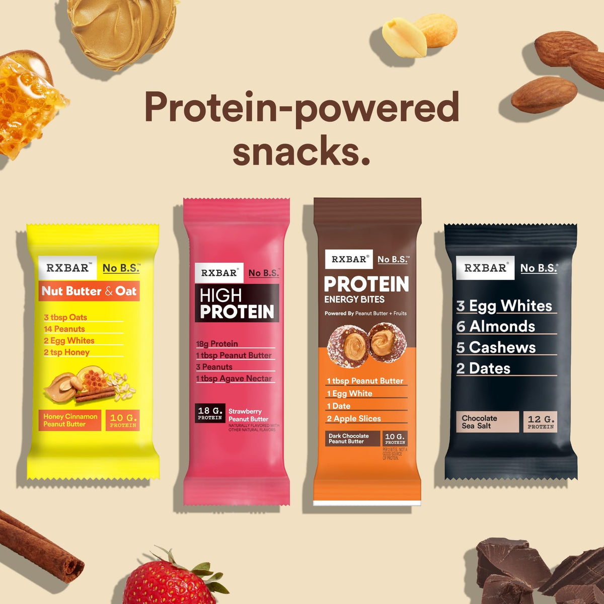 RXBAR Protein Energy Bites – Gluten Free Dark Chocolate Peanut Butter (21.1oz Box, 24 Bites)