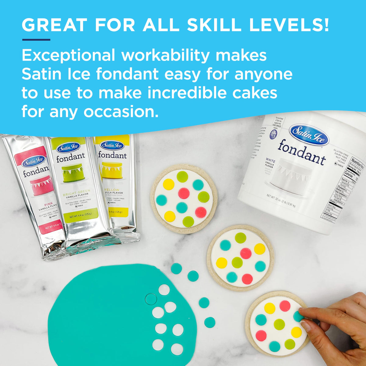 Satin Ice Black Fondant (5 lb) – Cake Decorating, Vanilla Flavor, Vegan & Nut-Free