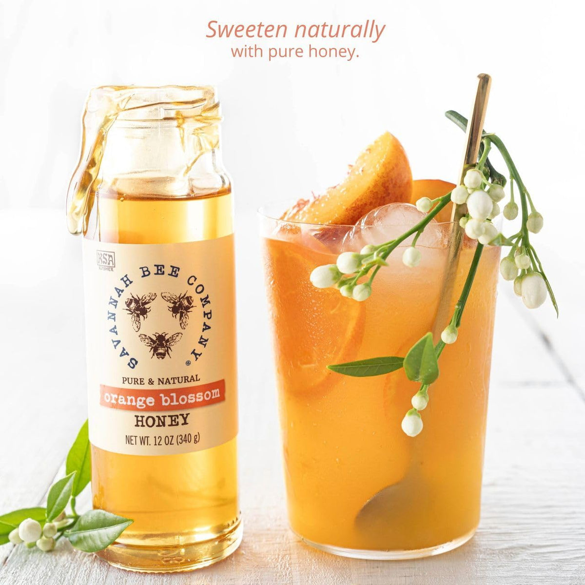 Savannah Bee Company Honey – Pure Organic Raw Orange Blossom, 12 oz