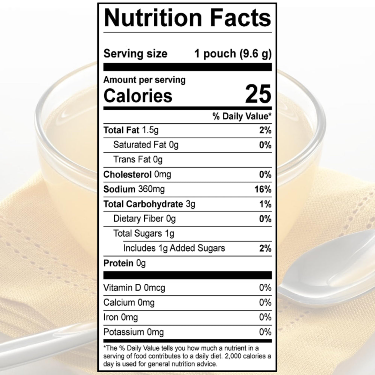 SAVORY CHOICE Reduced Sodium Chicken Broth Concentrate – 45 Packets (9.6g) | Gluten-Free & Dairy-Free