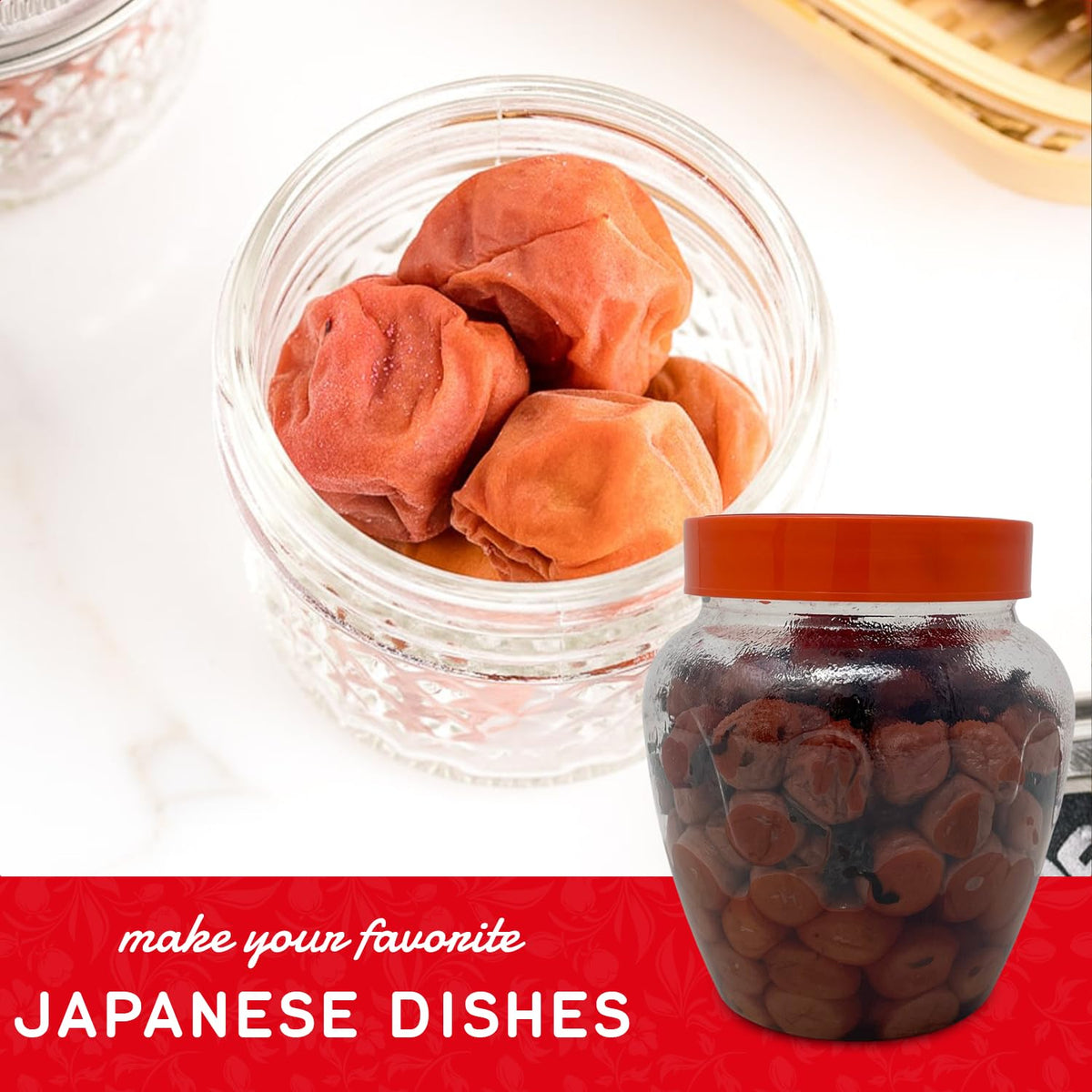 Shirakiku Salted Plums Shiso Ume – Umeboshi for Noodles, Rice Balls, Sandwiches | 2.2lb Jar