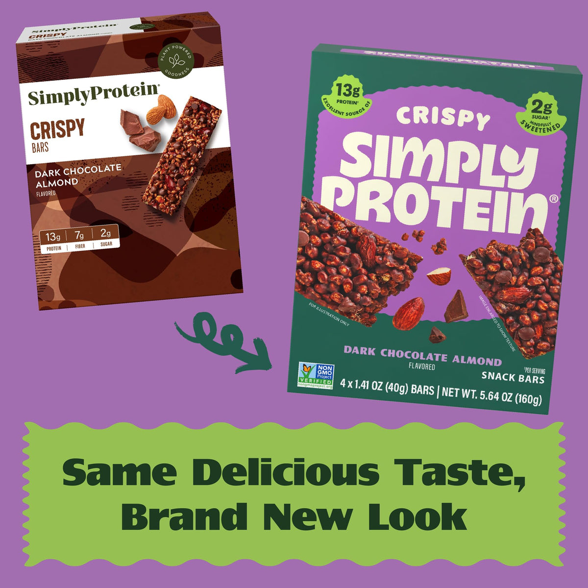 Simply Protein Crispy Bars Variety Pack – 13g Protein, 2g Sugar, 7g Fiber