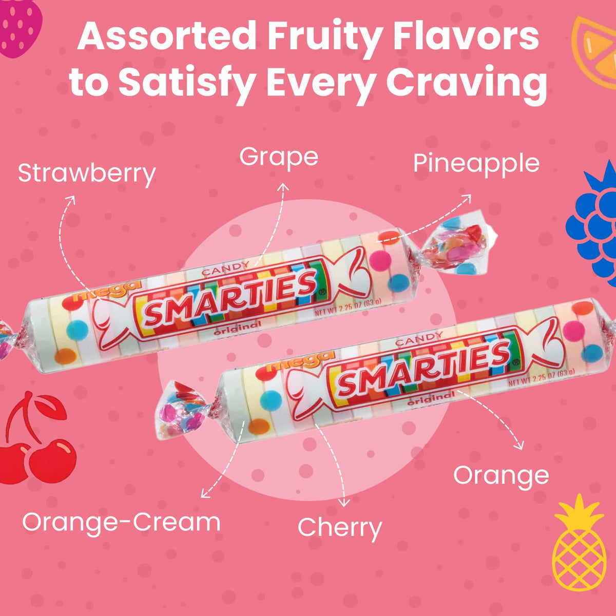Smarties Candy Mega Rolls – Gluten-Free, Vegan, Peanut-Free | 54oz Bulk Box