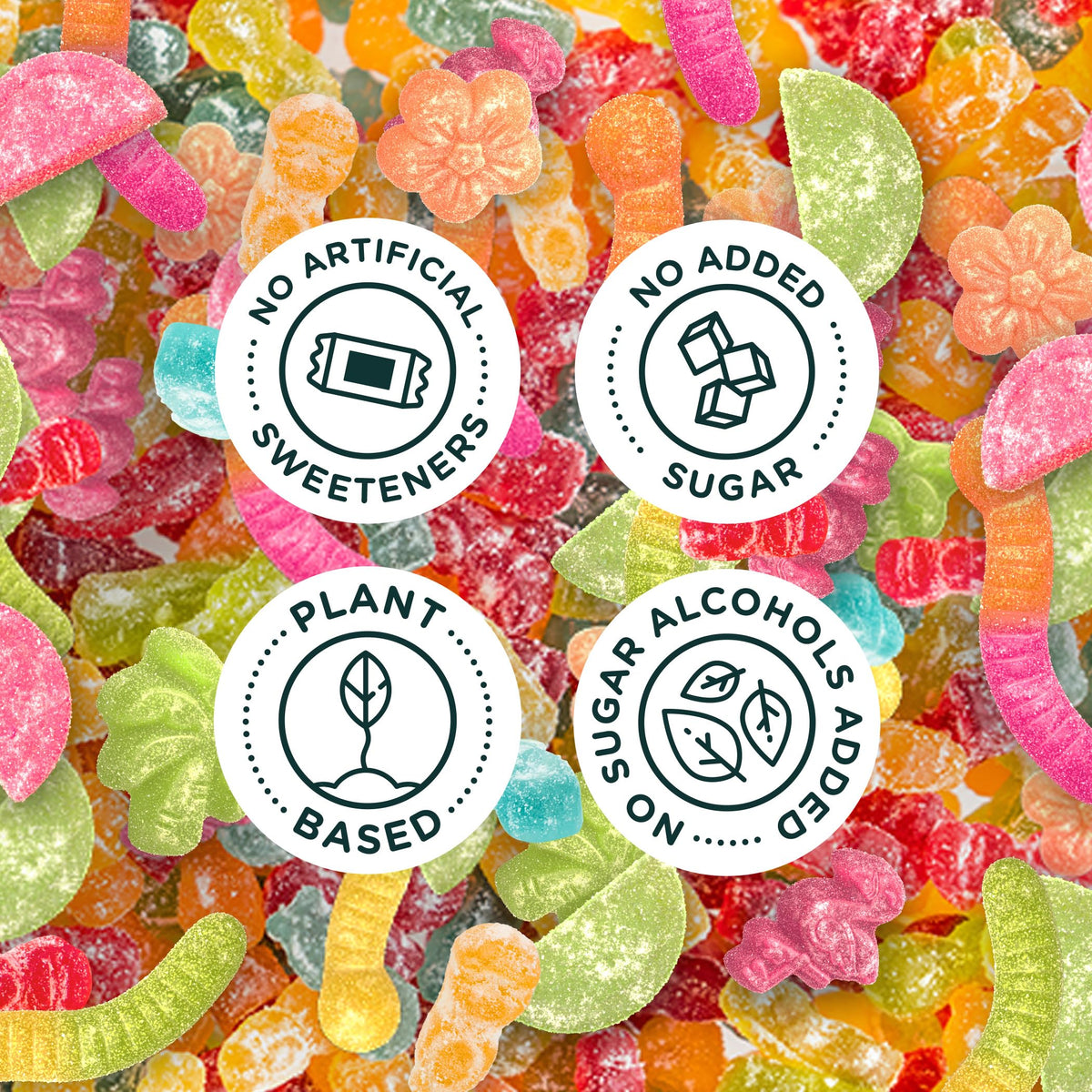 SmartSweets Sour Variety Pack – Gluten Free Low Sugar Gummies, 8 x 50g