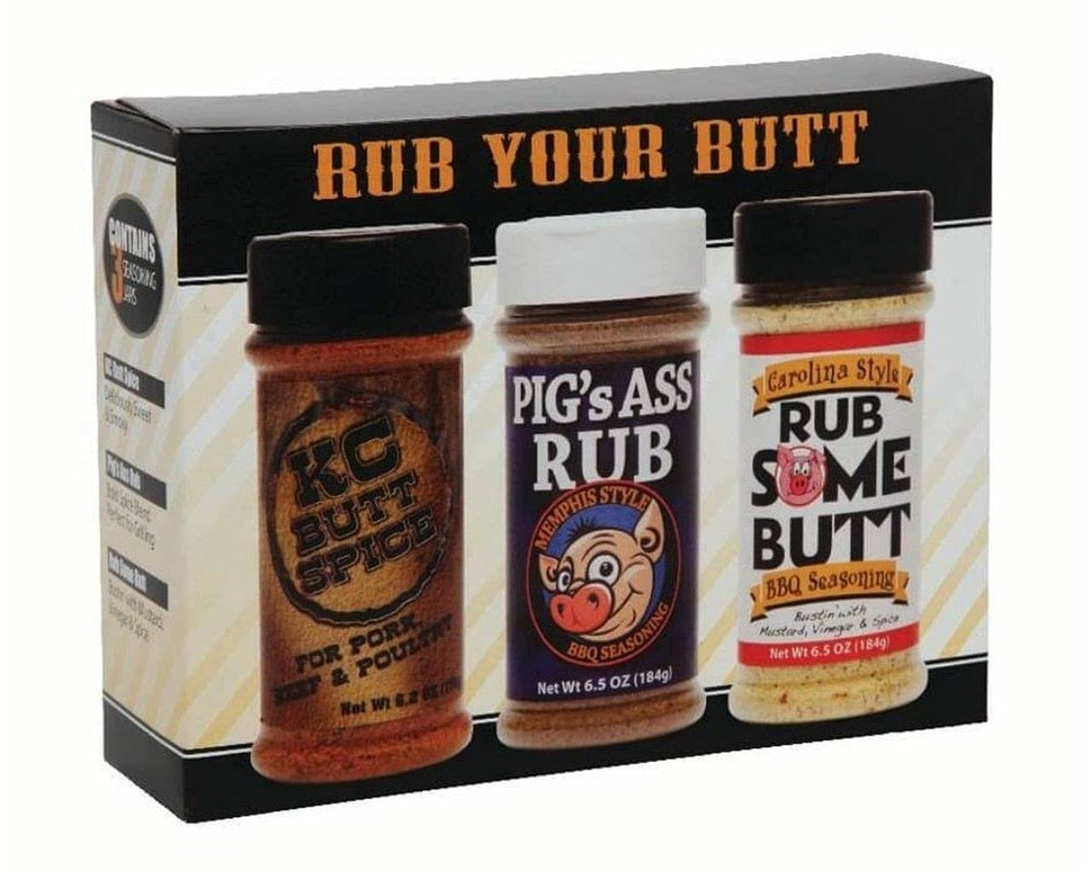 Smokin' Booty Rubs Rub Your Butt Championship BBQ Seasoning Gift Pack – 3-Pack, 19.2 oz